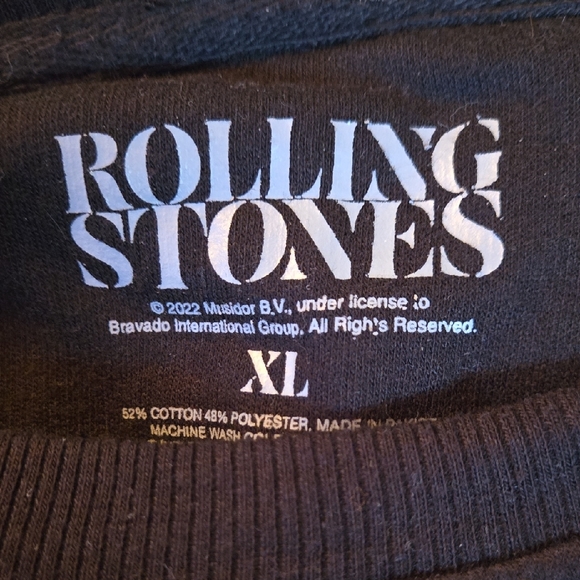 the Rolling Stones Black Sweatshirt with Red Tongue Graphic - Picture 2 of 4